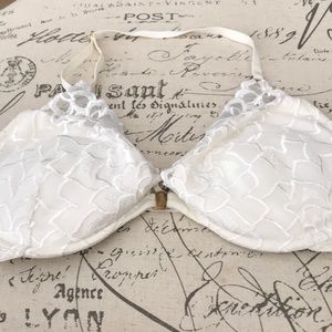 White lace halter bra